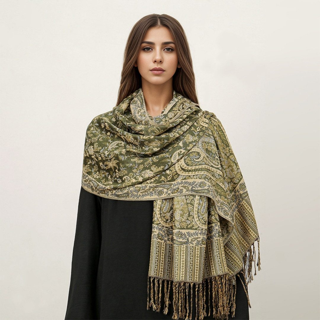 nsihing Modeschal Warmer Schal für Damen, Weiches Tuch in Kaschmir-Optik, Lange, große warme Stola mit Quasten für Herbst und Winter – Bild 2 von 5