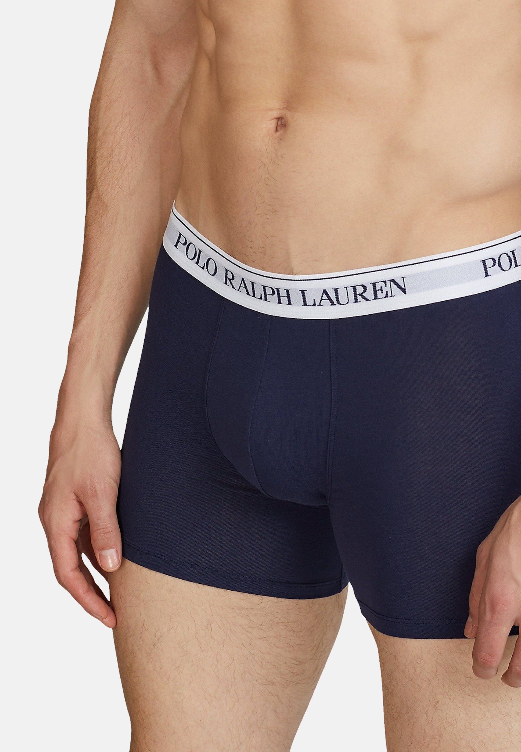 Lauren (3-St) Boxershorts 3er Ralph Pack Polo Unterhose Lauren Boxerslips Dunkelblau/Weiß Ralph