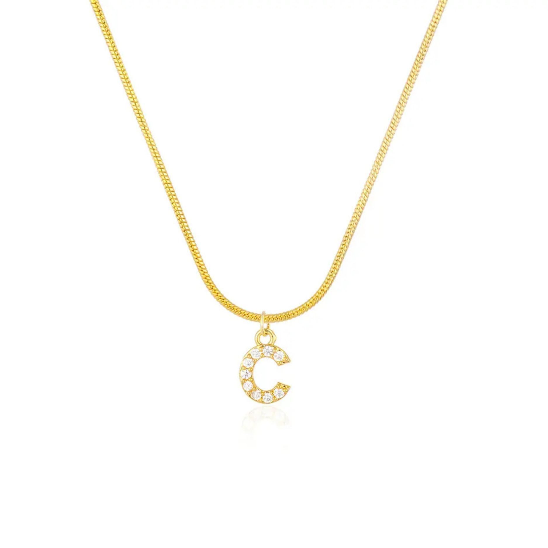 Einzelstück Charm-Kette Zirkonia Letters Halskette