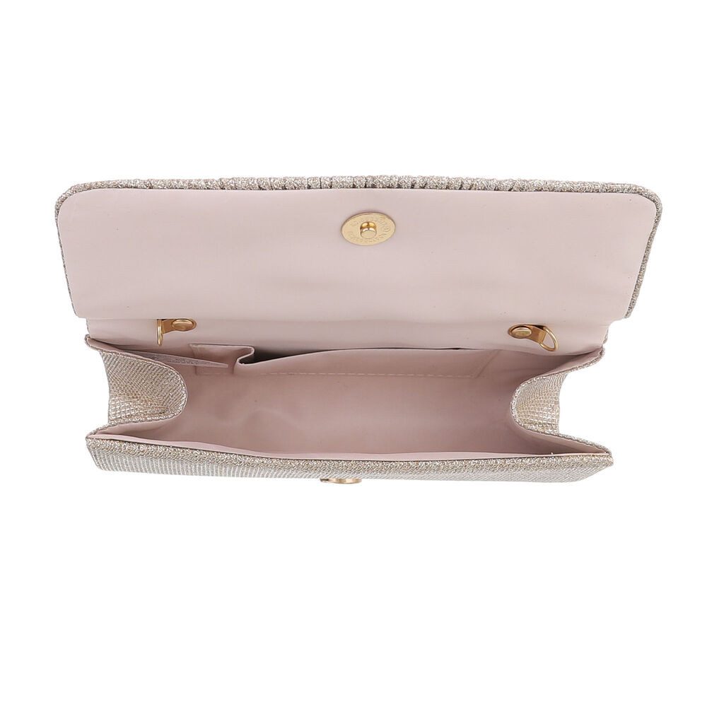 Ital-Design shoulder bag small, ladies bag clutch shoulder bag in champagne
