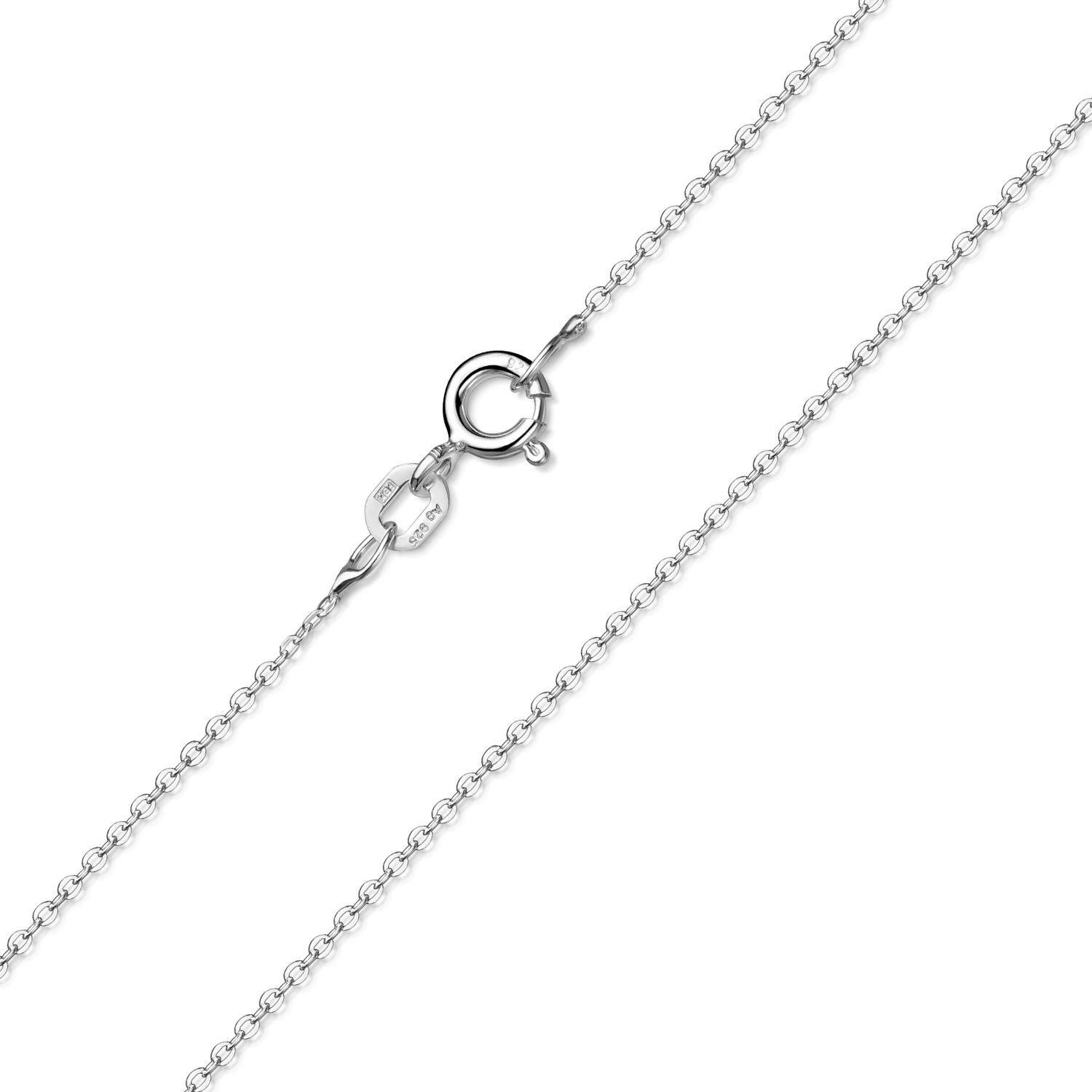 Materia Gliederkette Damen Silber Ankerkette filigran 1mm K63, 925 Sterling Silber