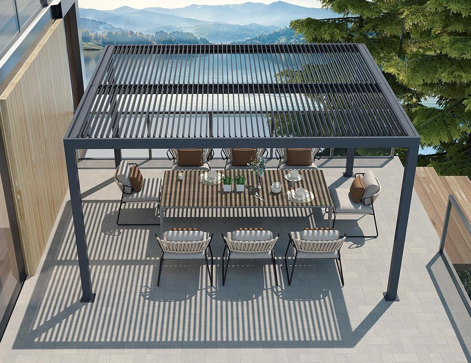 PURPLE LEAF Pergola Pavillon mit Lamellendach günstig online kaufen