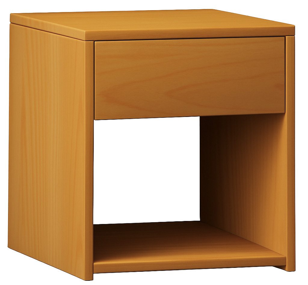 VCM Nachttisch Nachtkonsole Sledo H. 40 x B. 35 x T. 35 cm, Nachtschrank, Schublade und offenes Fach, Nachtkommode, Beistelltisch