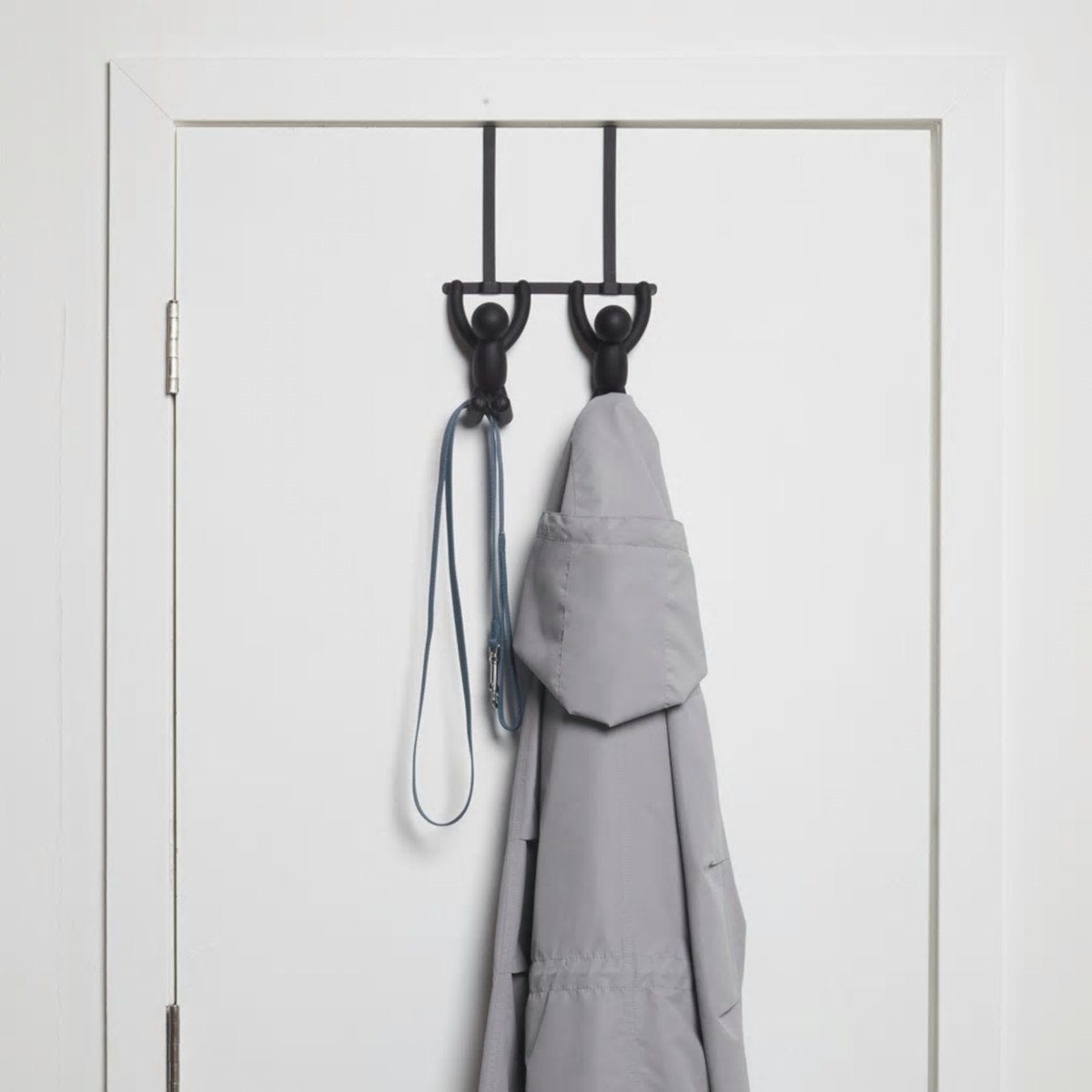 Umbra Garderobenhalter Türgarderobe BUDDY 2er, matt schwarz, Traglast pro Haken 2.3 kg, Aufhängungs Breite 4 cm