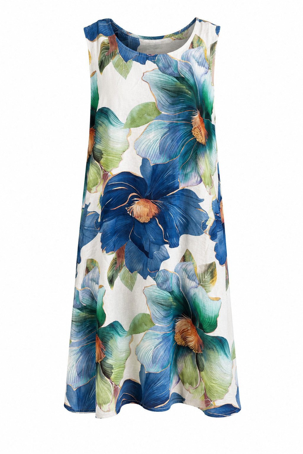 ITALY VIBES Sommerkleid - Sommerliches Strandkleid Damen mit floralem Print und Trägern