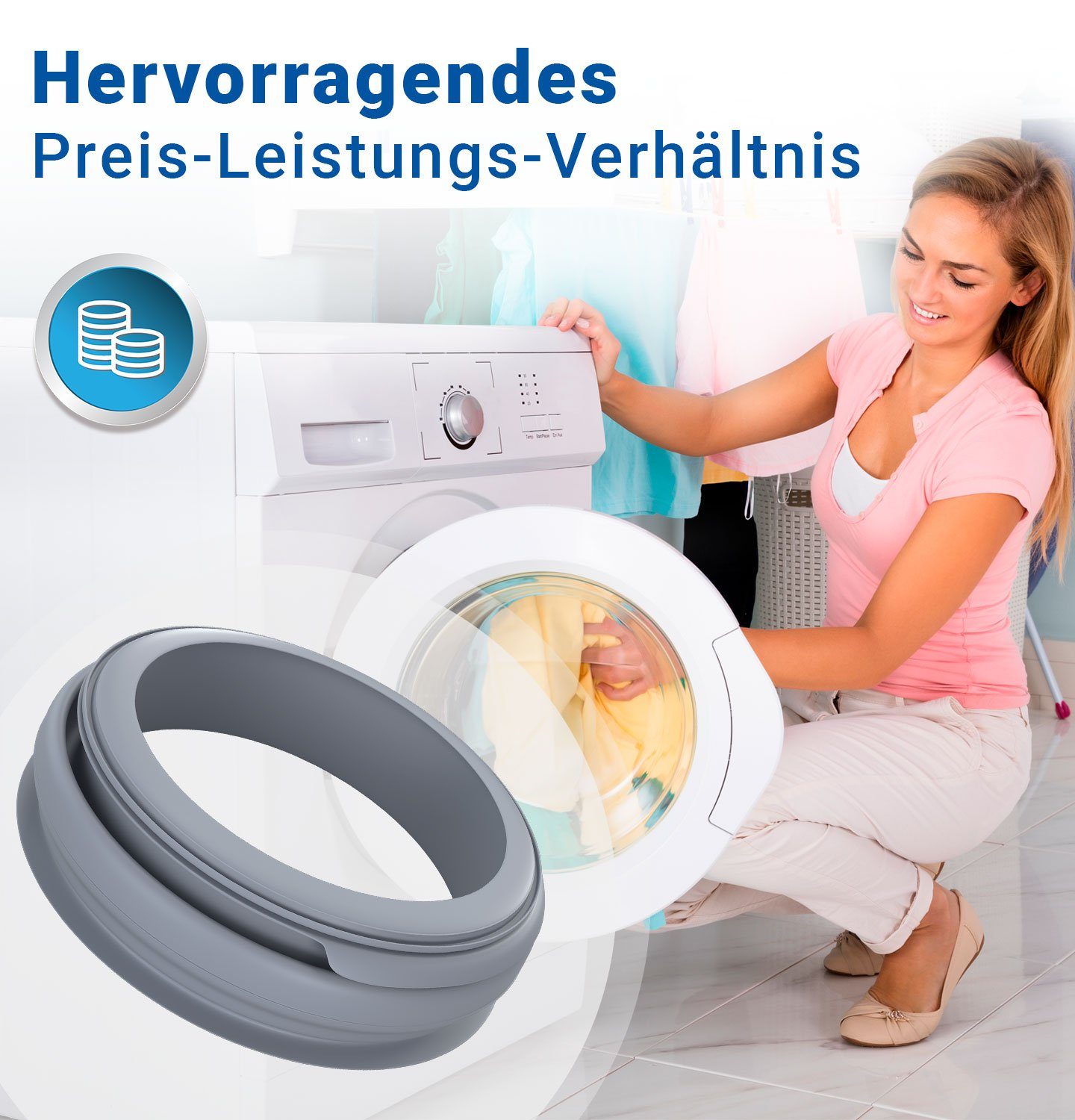 Frontlader Türmanschette für VIOKS Waschmaschine Miele Dichtring 6816000, Ersatz für