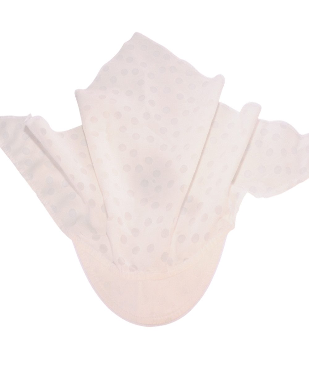La Bortini Kopftuch Baby und Kinder Bandana Kopfbedeckung Dreieckstuch Sommer Mütze, leich, atmungsaktiv, ecry mit Tupfenmuster, Universelle Größe