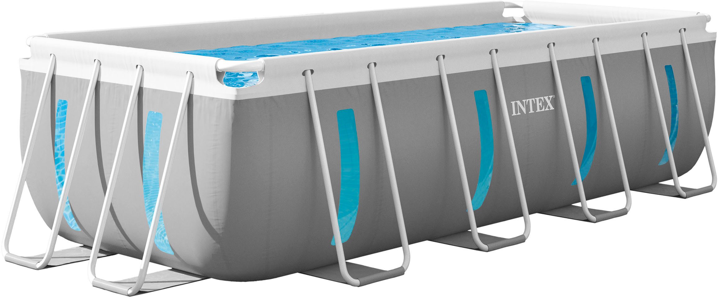 Intex Rechteckpool PrismFrame Clearview (Set, 5-tlg), 400x200x122 cm