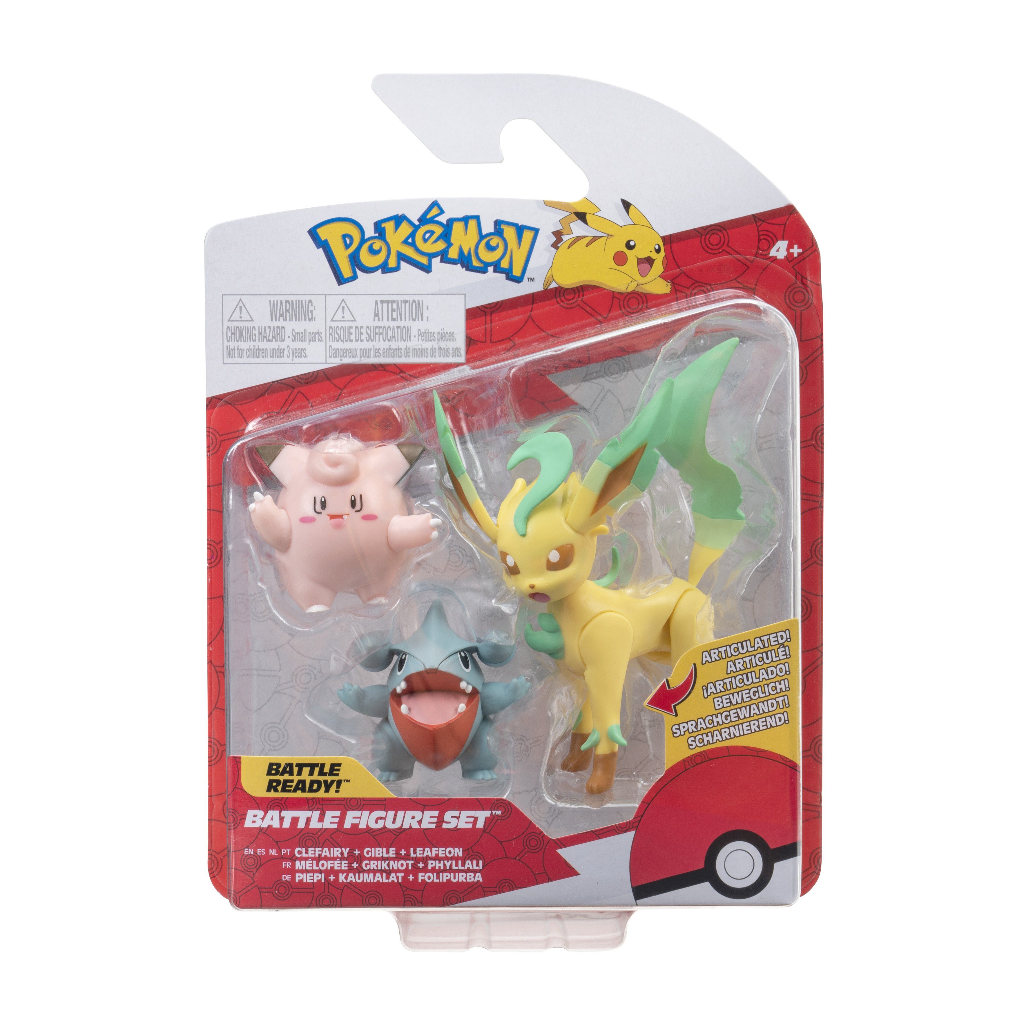 Jazwares Merchandise-Figur Pokémon - - 3er & Kaumalat 3-tlg) Figur Battle Piepi, Pack (Set, Folipurba