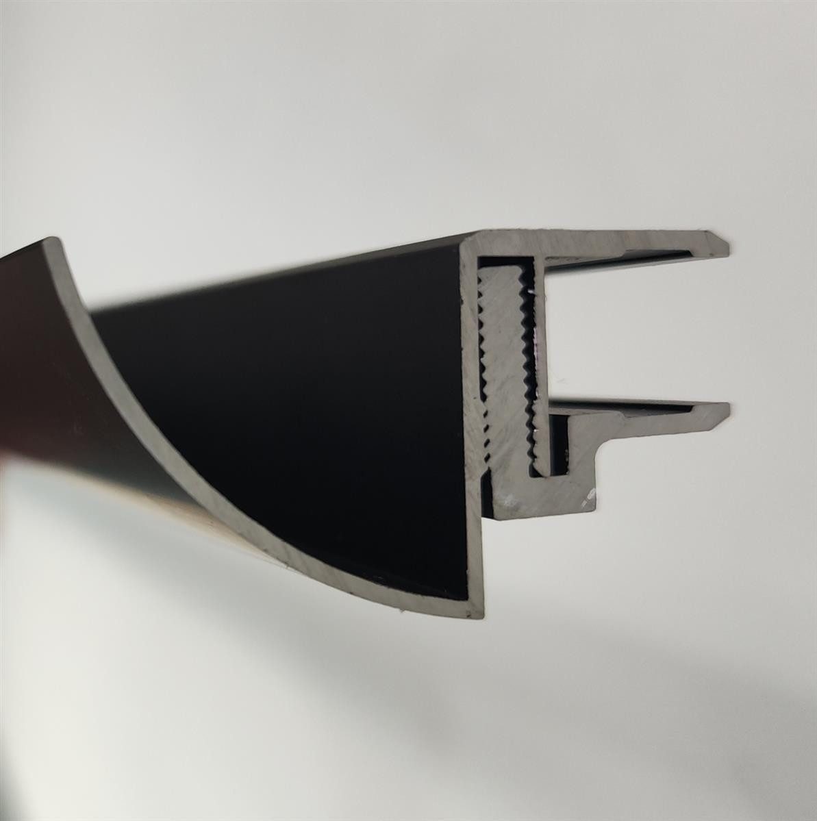 Glaszentrum Hagen Vordach Typ-RRBK 150cm Regenrinne für Glasvordächer Schwarz 10,8-17,5mm