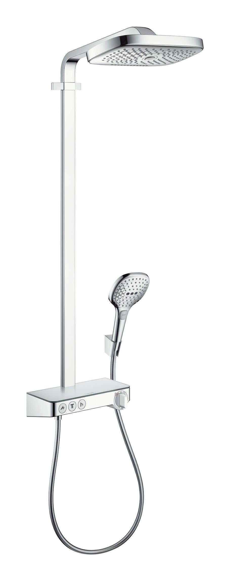 hansgrohe Duschsystem Raindance Select E 300 cm, Höhe 110 Showerpipe, Select 300 mit Chrom 3jet ShowerTablet 