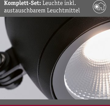 Paulmann LED Außen-Wandleuchte Kikolo 230V 60° 3000K anthrazit, LED fest integriert, Warmweiß