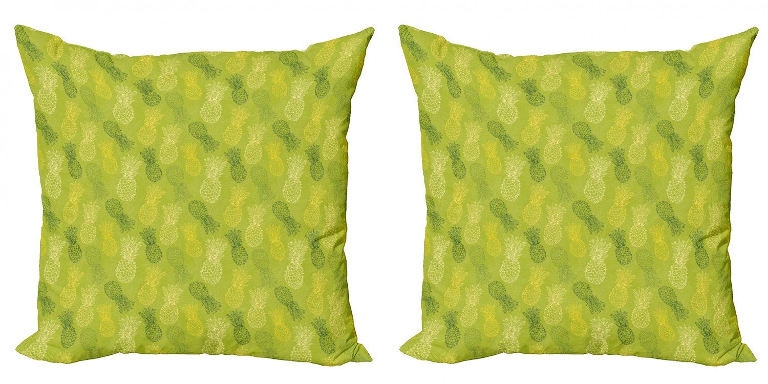 Stück), Grünes Doppelseitiger Accent Kissenbezüge Digitaldruck, tropische Modern (2 Ananas Abakuhaus Blatt