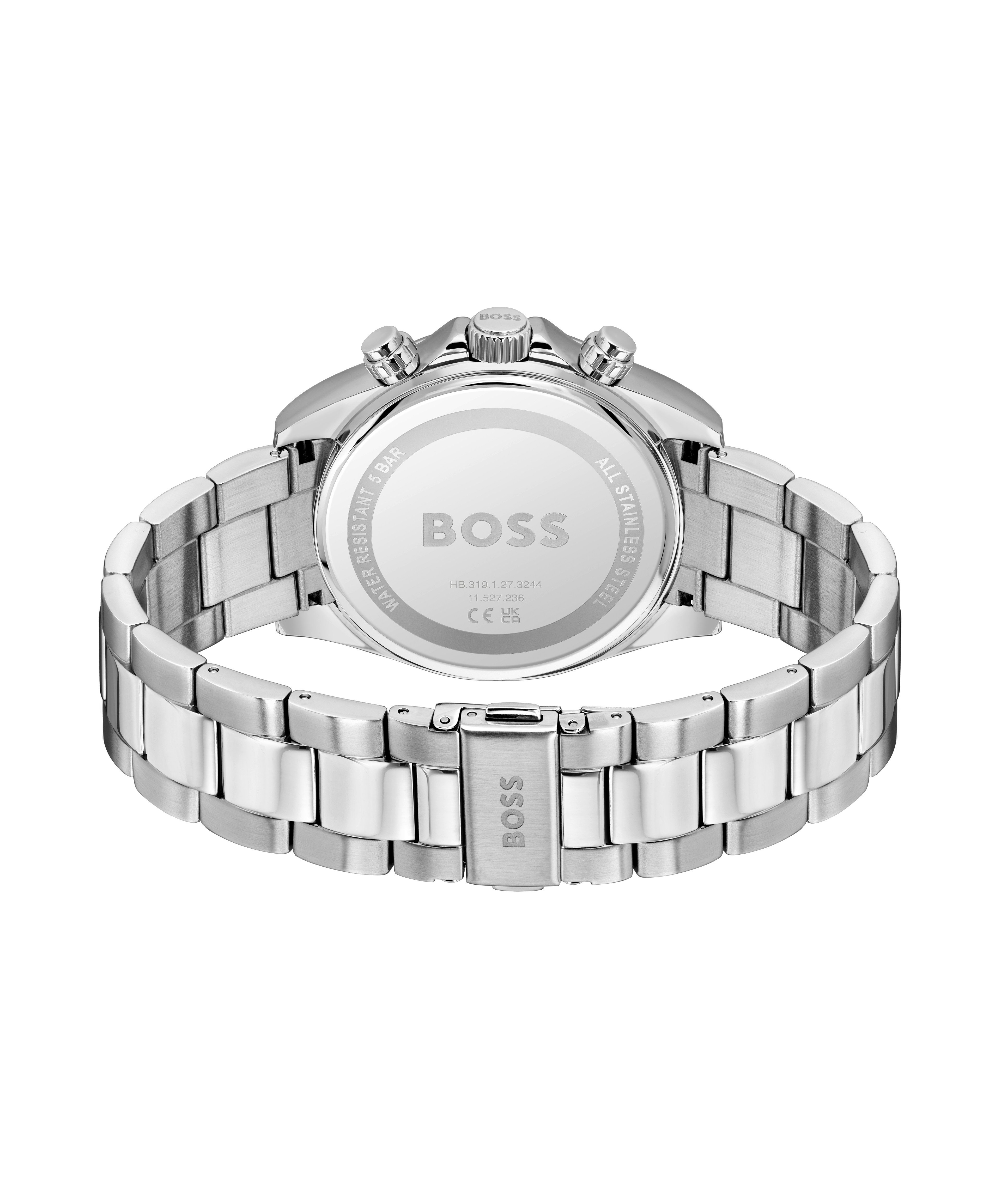 BOSS Chronograph HERO 2.0 1514267, Quarzuhr, Armbanduhr, Herrenuhr, Edelstahlarmband, analog, Tag