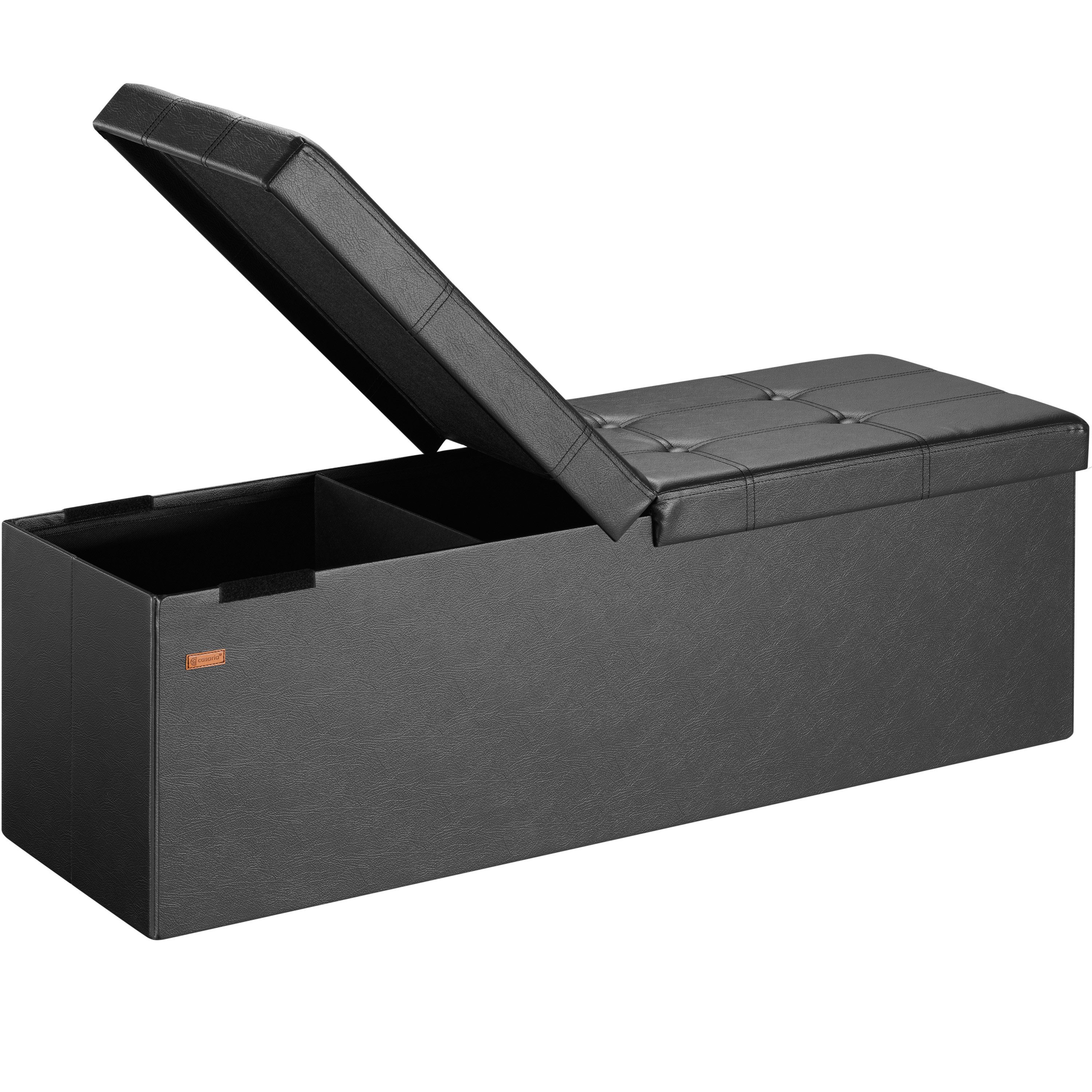 Casaria Sitzbank (1-St), Deckel Klappbar Gepolstert Faltbar Kunstleder 130L Flur Schlafzimmer