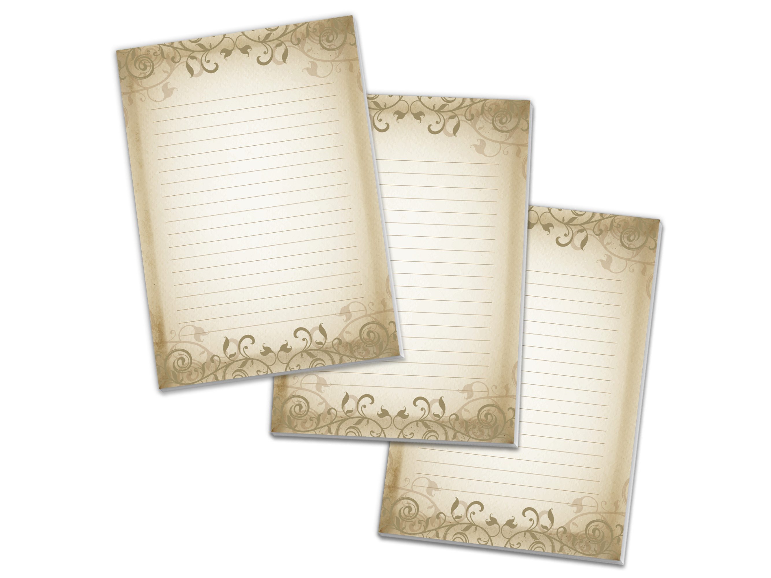 LIMONIA Briefpapier Set Briefblock A4 (Umschläge) Notizblock Papier Vintage Motivpapier, A4 Schreibblock mit 25 Blättern, Made in Germany