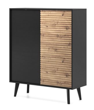 MOEBLO Kommode Canelado C104 (Moderne Sideboard Highboard, Wohnzimmer Schlafzimmer Komodenschrank), (HxBxT):125x104x39cm