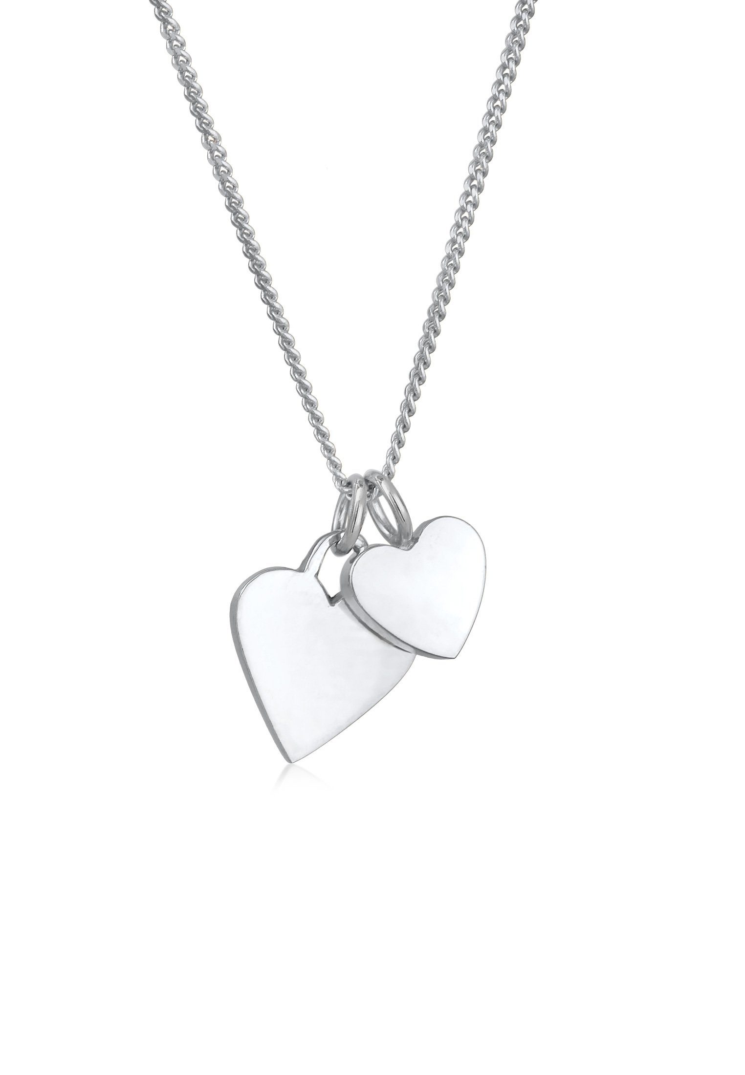 Elli Kette mit Anhänger Symbol Double Herz Herz Silber, Liebe 925