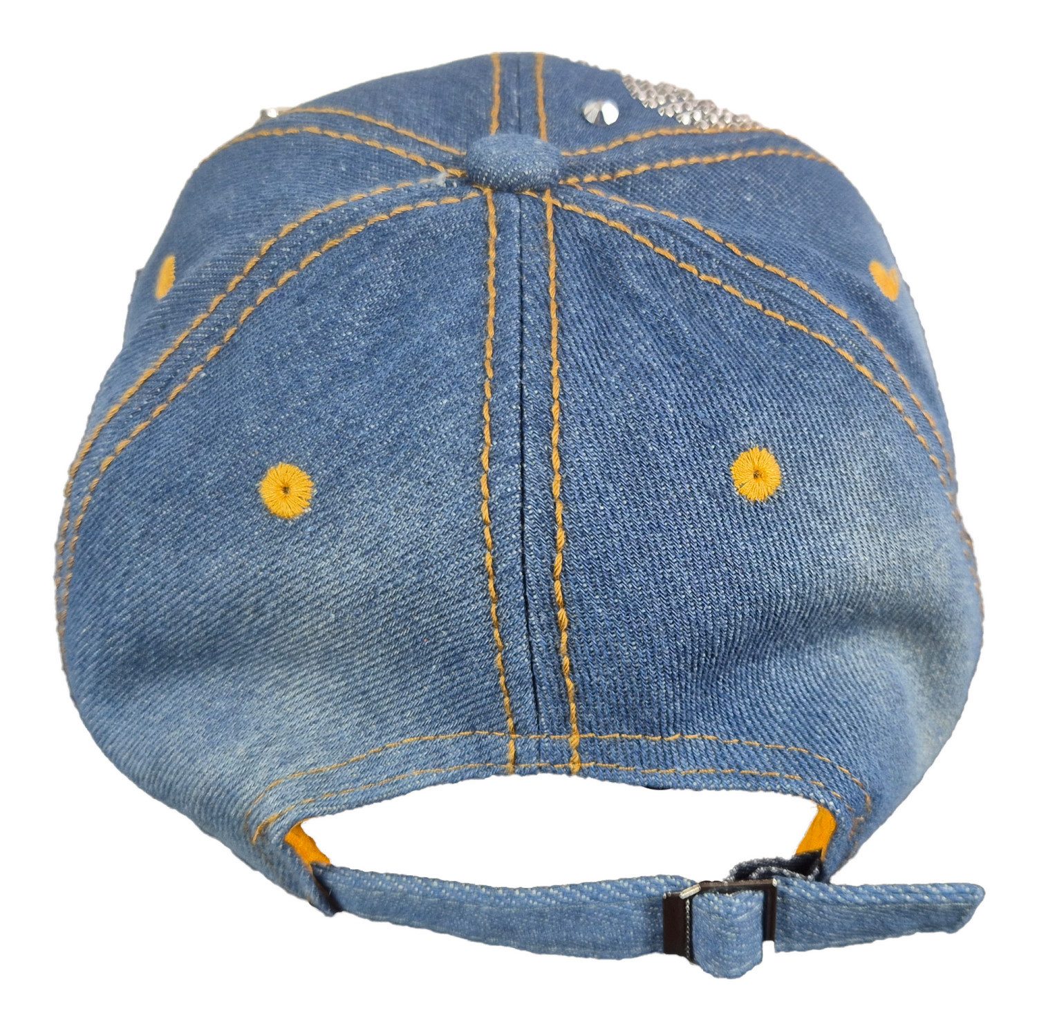 Einkaufszauber Schirmmütze Designer Baseball Cap Schirmmütze Jeans mit Herz Aus echtem Denim Jeansstoff gefertigt – Bild 4 von 5