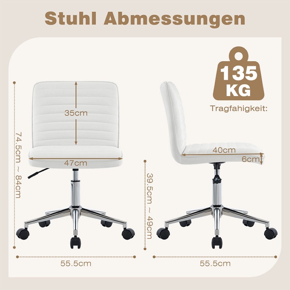 Hellove Stuhl Schminktischstuhl mit Rädern, Samt günstig online kaufen