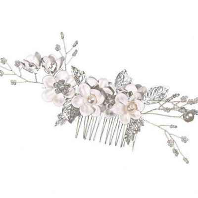 LENBEST Diadem Haarkämme Brauthaarschmuck Hochzeitskrone Haarspangen (1-tlg), Dekorative Bänder