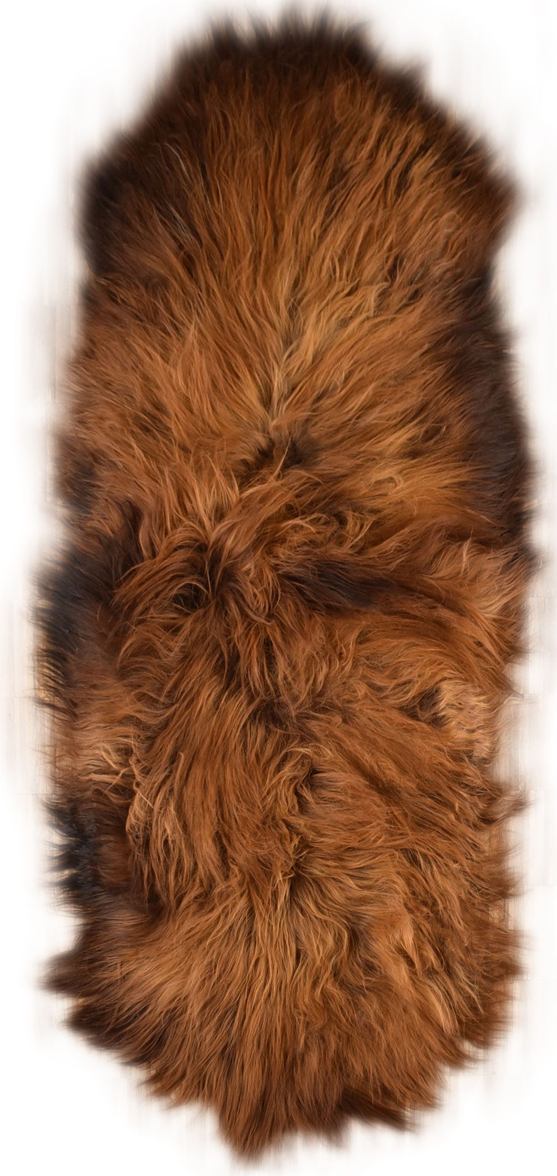 KUHFELL online & NOMAD Fellteppich Island Doppel Lammfell 180x60 cm – Couchauflage aus 2 Fellen