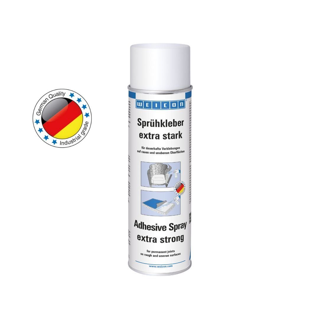 WEICON Klebstoff Sprühkleber extra stark, sprühbarer Kontaktklebstoff, (Spraydose), Für starke und dauerhafte Verklebungen