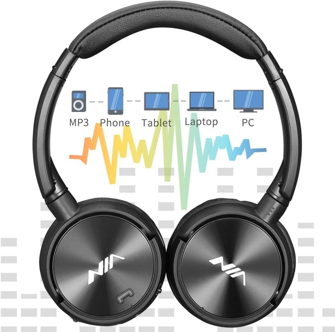 Studium) (Voice Bluetooth-Kopfhörer Mutoy SD/TF HD-Mikrofon, Reisen, Over FM, Bluetooth für Outdoor, Assistant, Kopfhörer mit weiche Ohrpolster, Ear,Over-Ear-Kopfhörer Transport,