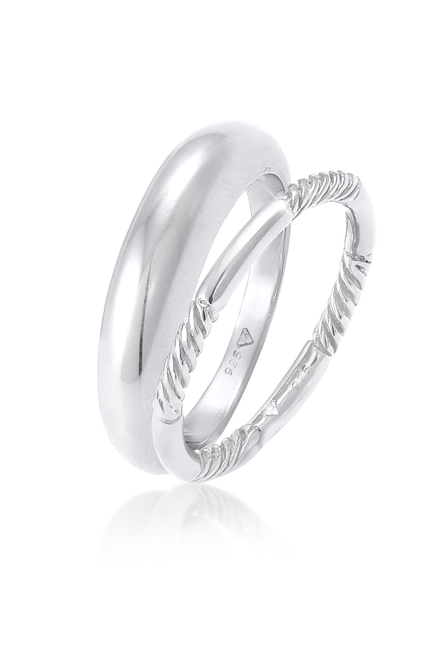 Ring-Set Bandring Gedreht Basic Set (2 tlg) 925 Silber