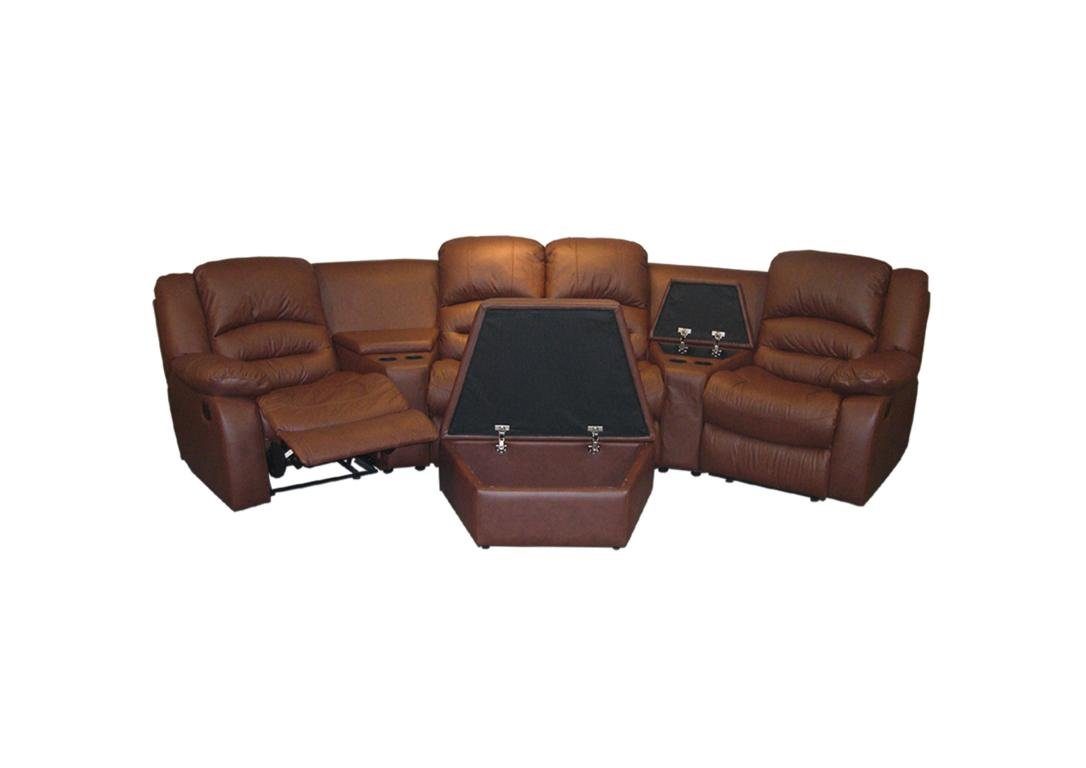 Salottini Ecksofa Elektrisches Recliner Philippo Kinosofa Vollleder Sofa, mit Deluxe Relaxfunktion