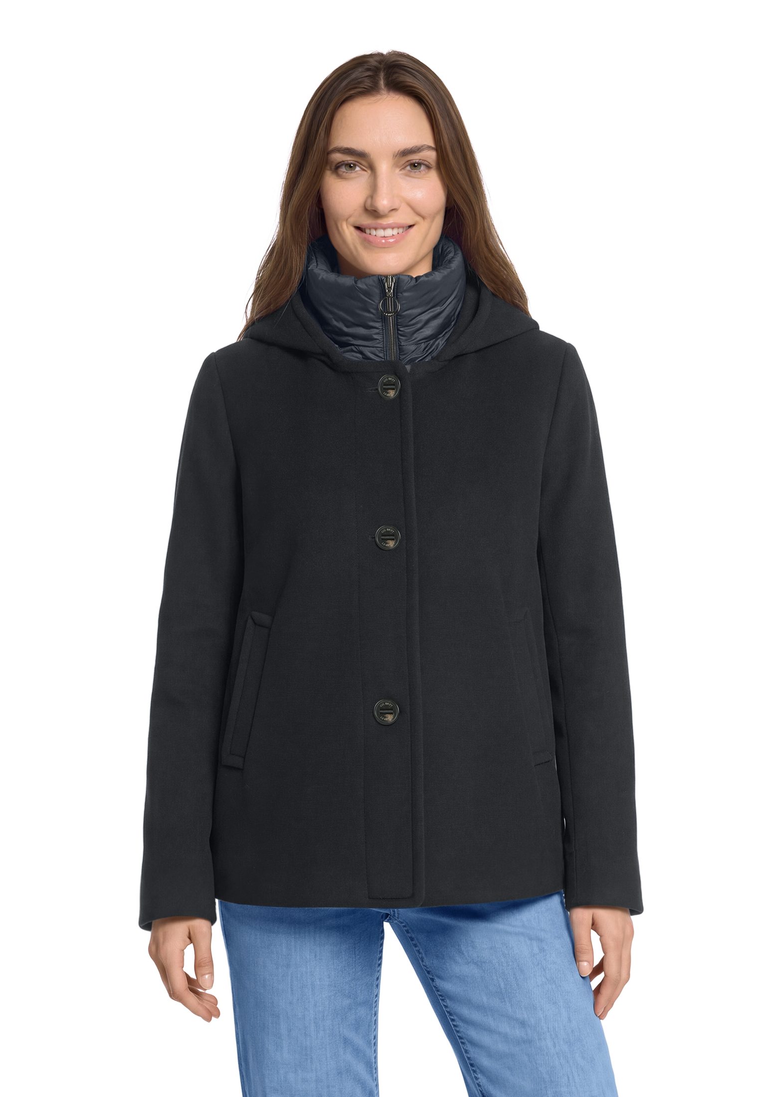 Gil Bret Fleecejacke mit Knopfleiste und Wolle