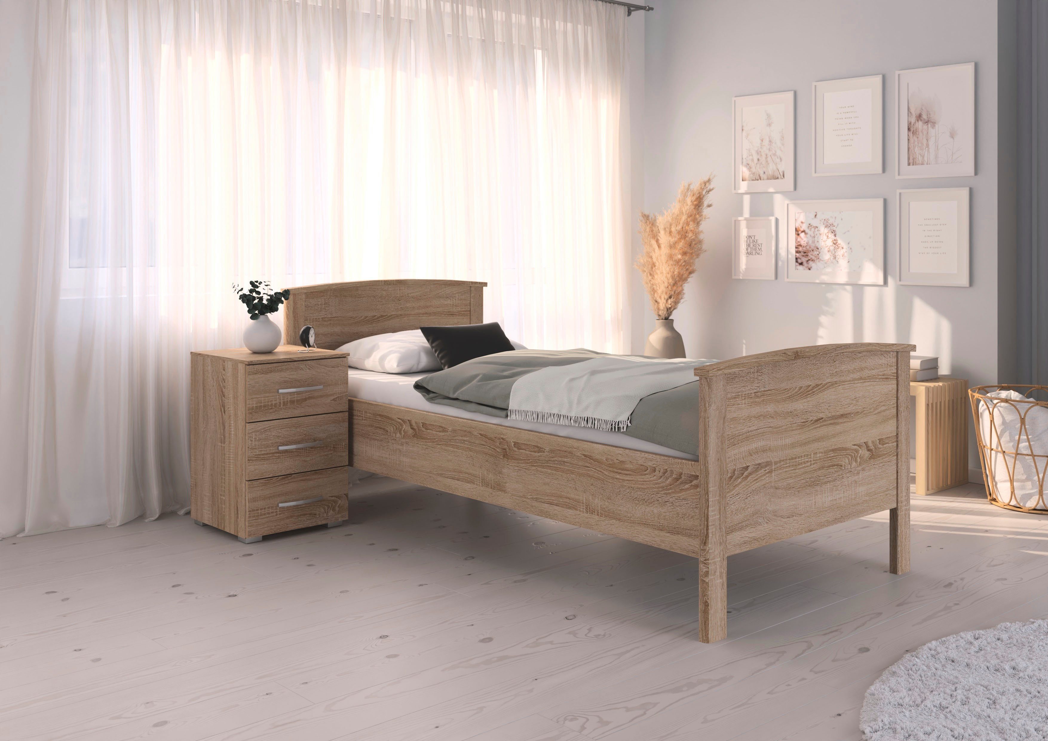 rauch Funktionsbett Bett Einzelbett Komfortbett Holzbett TORRENT, in Komforthöhe, Einlasstiefe 6-fach verstellbar MADE IN GERMANY