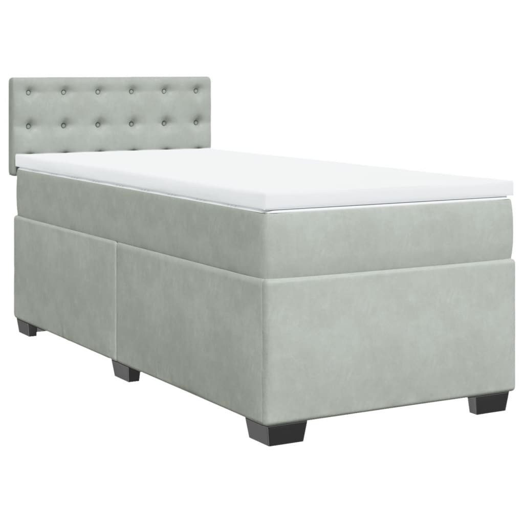 vidaXL Bett Boxspringbett mit Matratze Hellgrau günstig online kaufen
