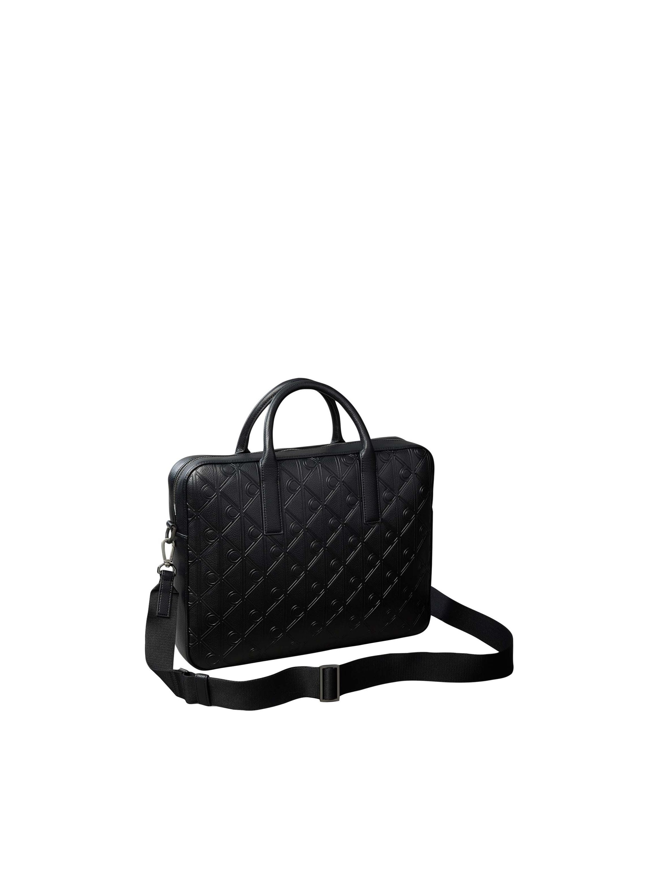 Calvin Klein Aktentasche EMBLEM AOP DEBOSS COMMUTER, Unisex Businesstasche, Laptoptasche mit abnehmbarem Schulterriemen