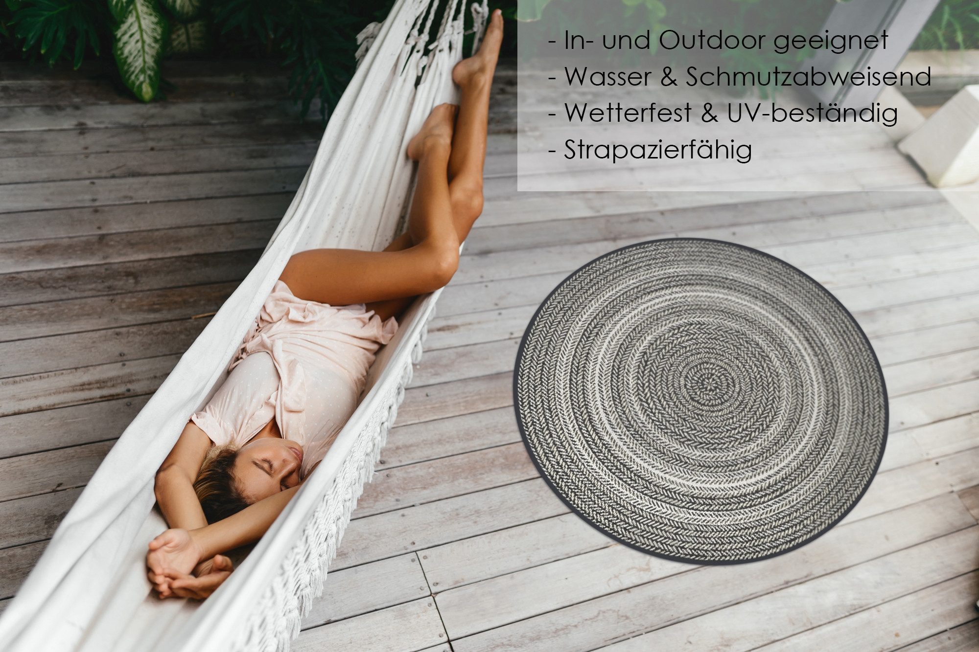 DomDeco Outdoorteppich In- & Outdoor Teppich Rund FINN - Nof, Rund
