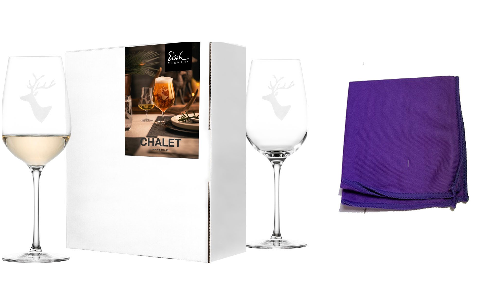 Steinnacher Bärbel Weißweinglas Weißweingläser Eisch Chalet Geschenkset, Glas