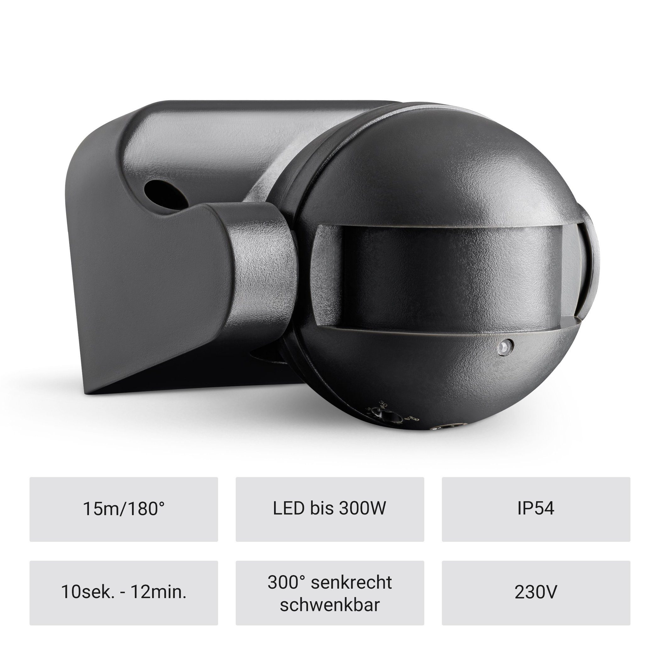 SEBSON Bewegungsmelder Bewegungsmelder Aussen IP54 Aufputz LED geeignet HF Sensor, (1-St)