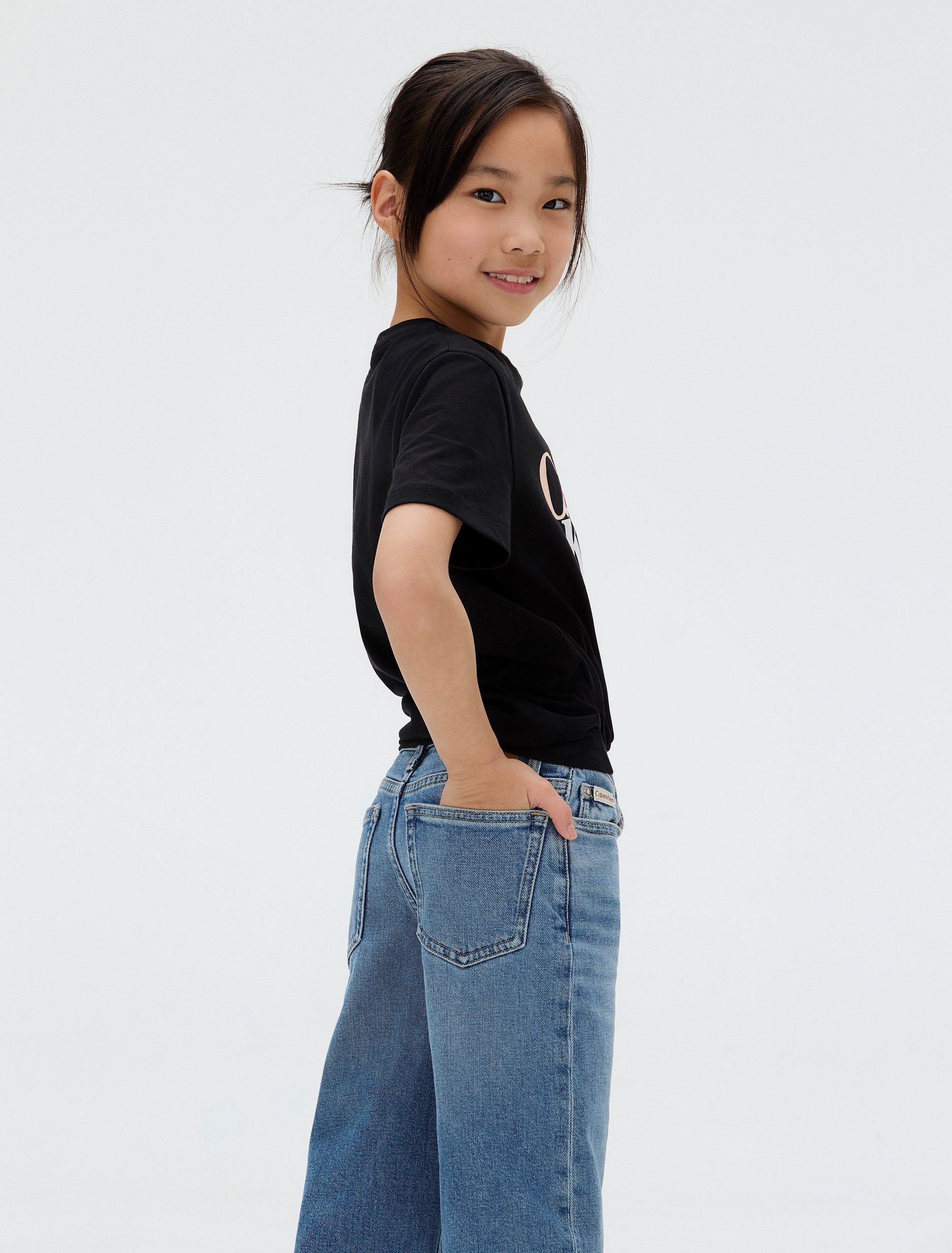Calvin Klein Jeans Weite Jeans HR WIDE LEG AUTHENTIC BLUE DENIM für Kinder bis 16 Jahre, mit weitem Bein