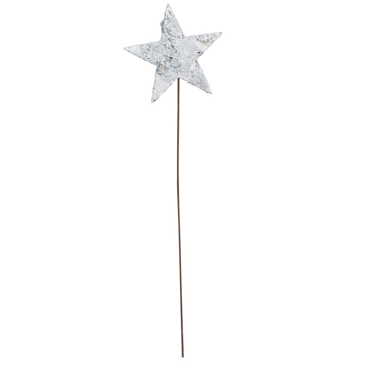 Florists Products Weihnachtsmann Birkensterne am Draht, Weiß 6cm, 24 St - Weihnachtliche Deko, 24 Stück