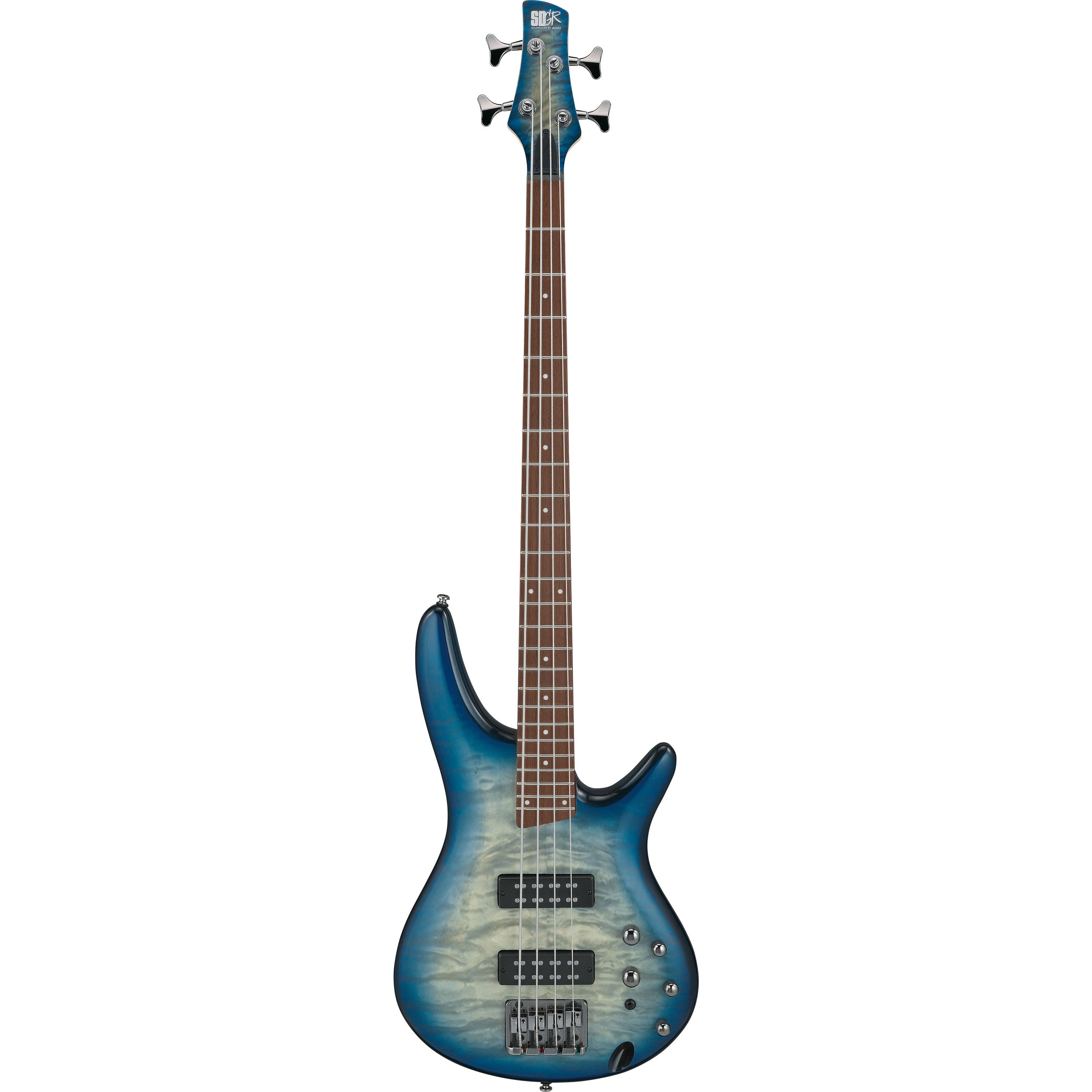 Ibanez E-Bass, E-Bässe, 4-Saiter E-Bässe, Standard SR400EQM-SCB Stained Cosmic Blue Starburst - E-Bass
