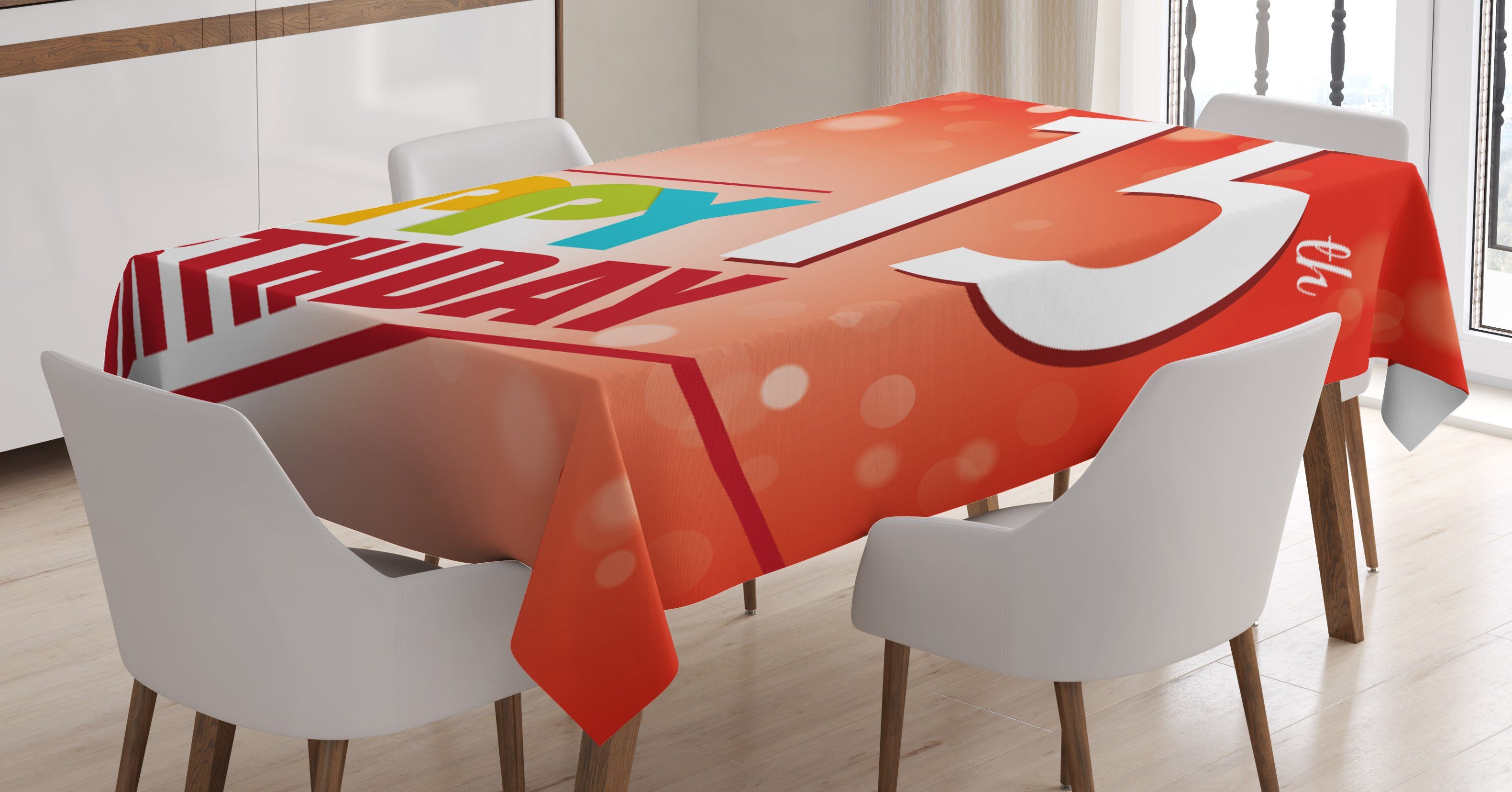 Abakuhaus Tischdecke Farbfest Farben, Waschbar rot den geeignet Klare 15. Geburtstags-Konzept Bereich Außen Für