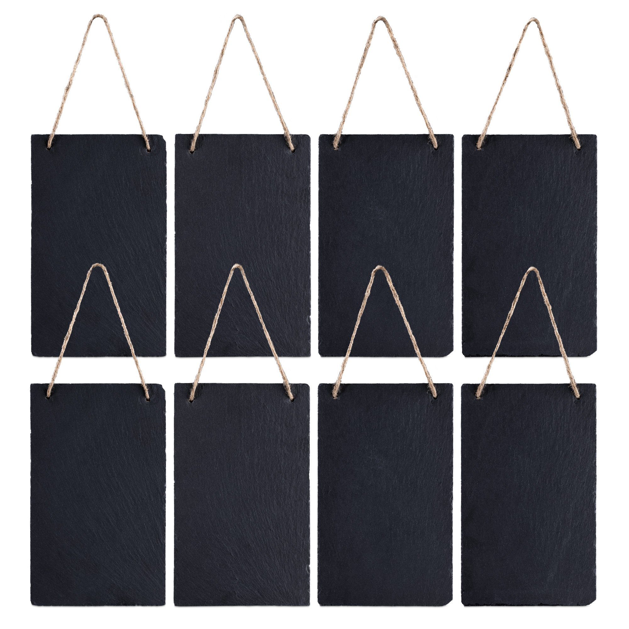 Navaris Tafel 8x Schiefer Kreidetafel zum Aufhängen vertikal - 25 x 15 cm, (8-tlg)