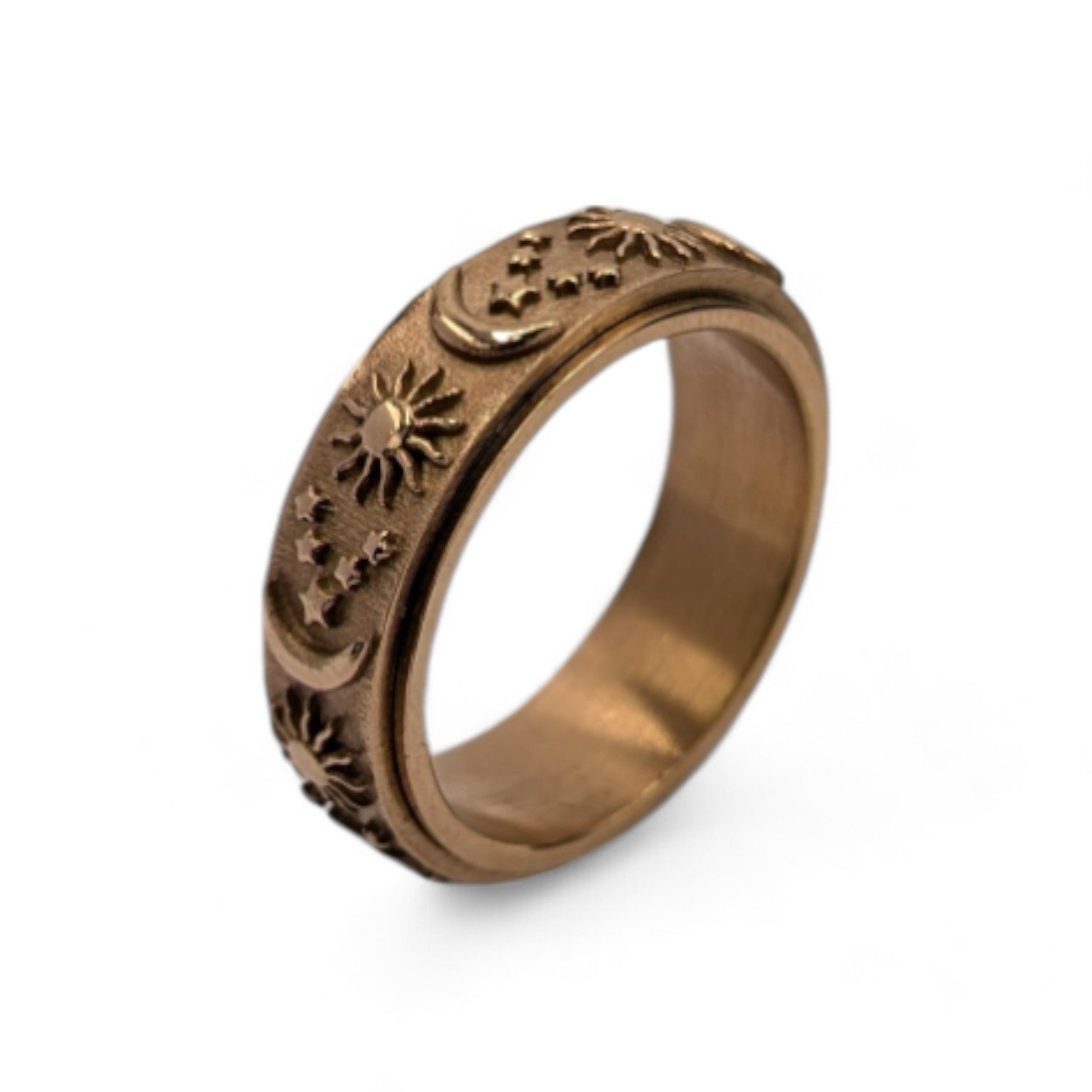 Eyecatcher Fingerring Drehbare Anti-Stress Ringe aus Edelstahl mit Sonne- u günstig online kaufen