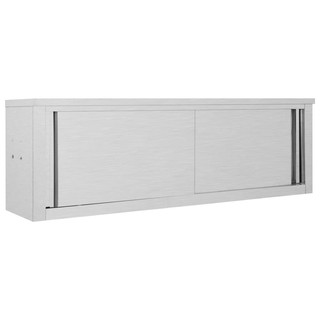 vidaXL Wandhängeschrank, Wandschrank mit Schiebetüren 150×40×50 cm Edelstah günstig online kaufen