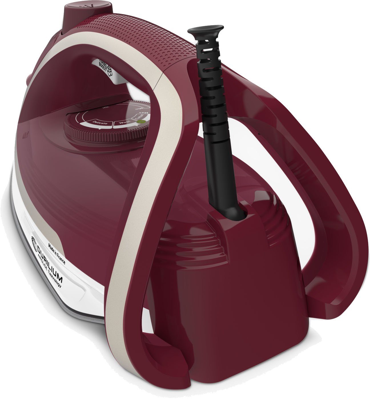 Tefal Dampfbügeleisen Ultragliss Plus, 2800 Watt, Dampfstoß: 250 g/Min., kurze Aufheizzeit, 2800 W, Eco Mode, kratzfeste Bügelsohle, dunkelrot/silber, FV6810 – Bild 5 von 5