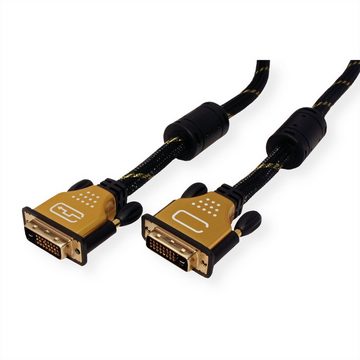 ROLINE GOLD Monitorkabel DVI, ST-ST, (24+1) dual link Audio- & Video-Kabel, DVI-D 24+1, Dual-Link Männlich (Stecker), DVI-D 24+1, Dual-Link Männlich (Stecker) (100.0 cm)
