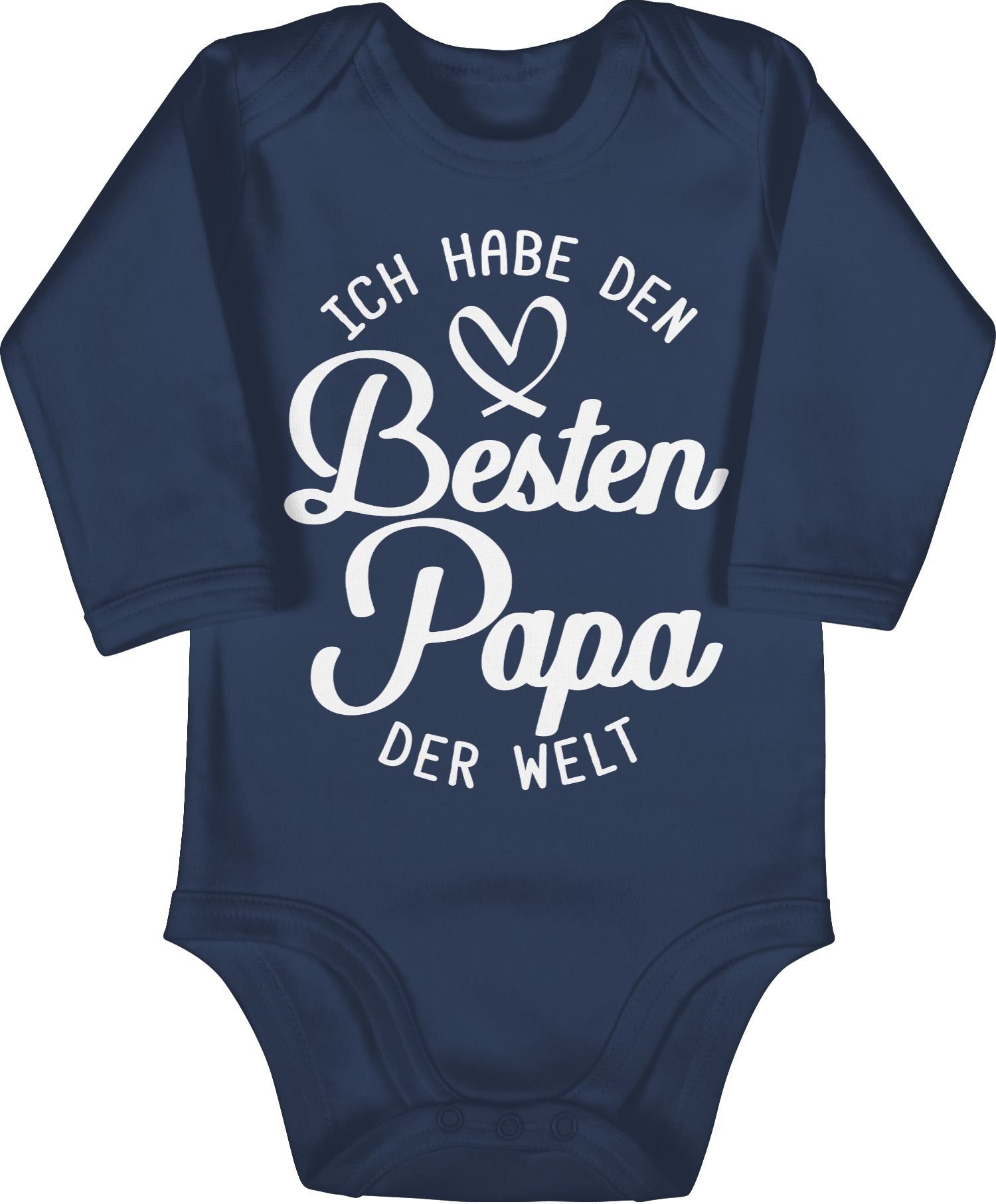 Shirtracer Shirtbody Ich habe den besten Papa der Welt Geschenk Vatertag Baby 1 Navy Blau