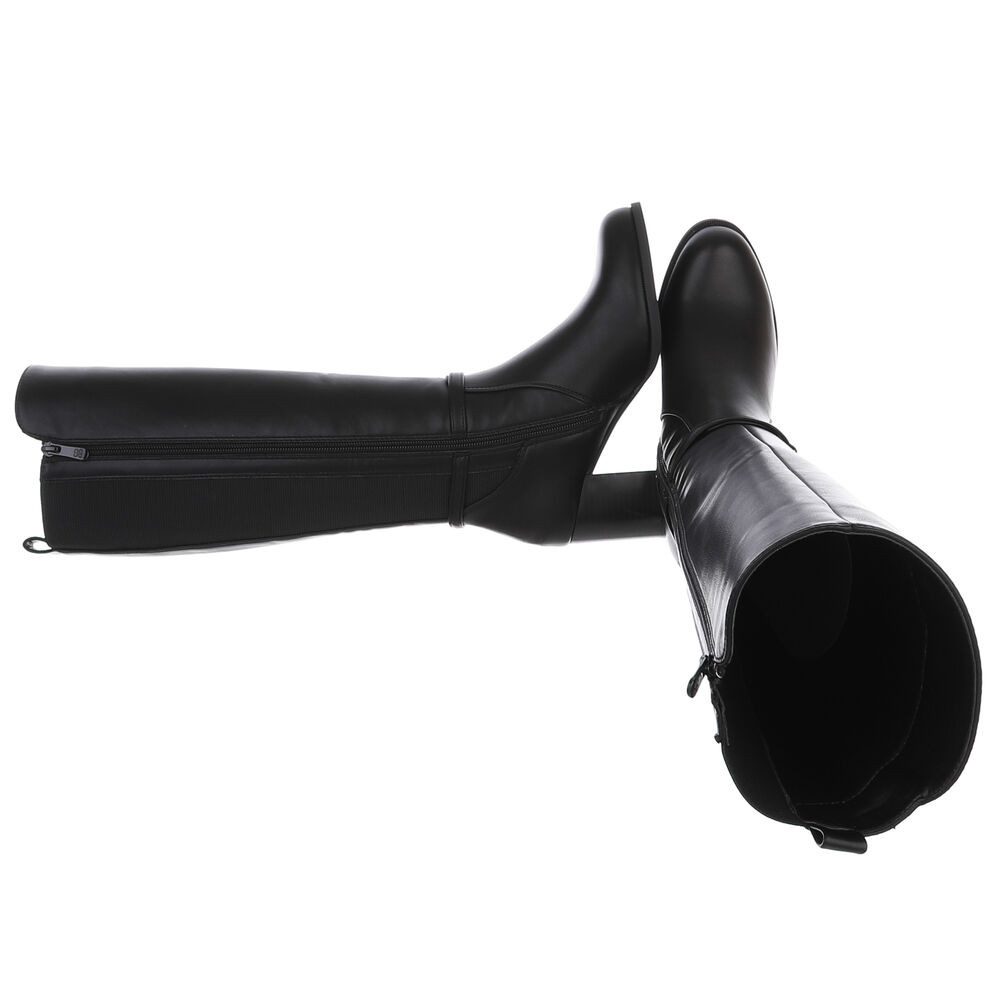 Ital-Design Elegante hohe Stiefel mit Blockabsatz und Schnalle Stiefel (901 günstig online kaufen