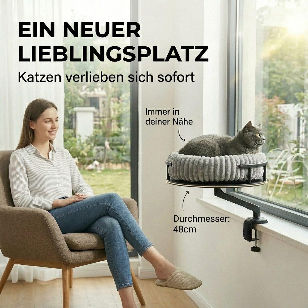 noviclass Katzenliege noviclass® Katzenbett LEVI, Katzenbett Schreibtisch, Katzenplattform