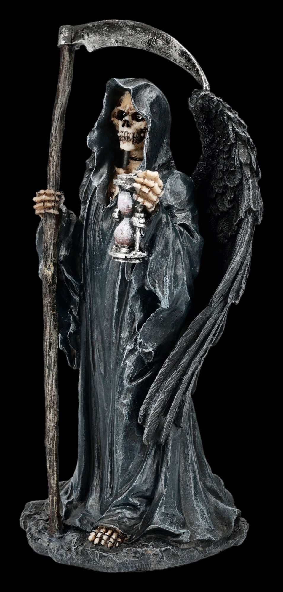 Figuren Shop GmbH Fantasy-Figur Sensenmann Figur mit Sanduhr - Reaper Statue Gothic Dekofigur 20 cm